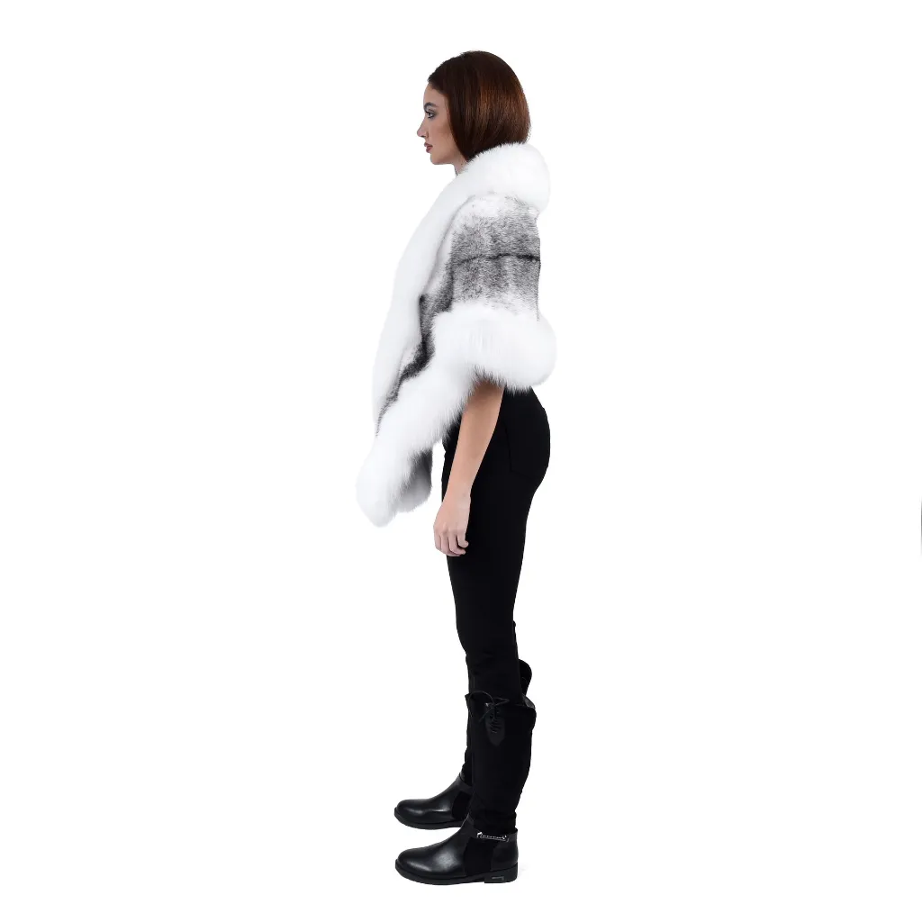 29 - mink with fox cape - Black & wight 3.webp