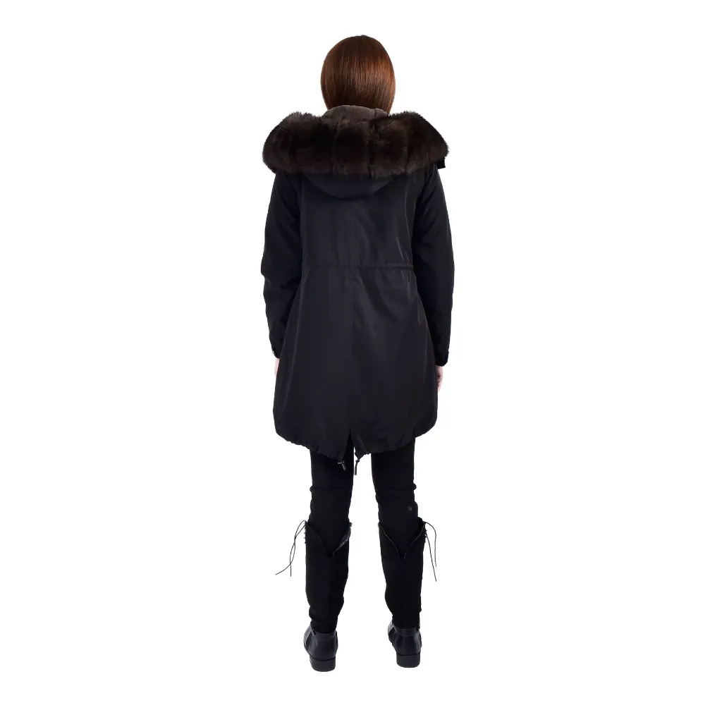 3 -  RAINCOAT Black fox Fur 25ra05  90cm 2.webp
