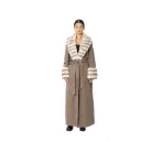 Cashmere with Wool and Big Rex Rabbit Fur Big Smooking135cm