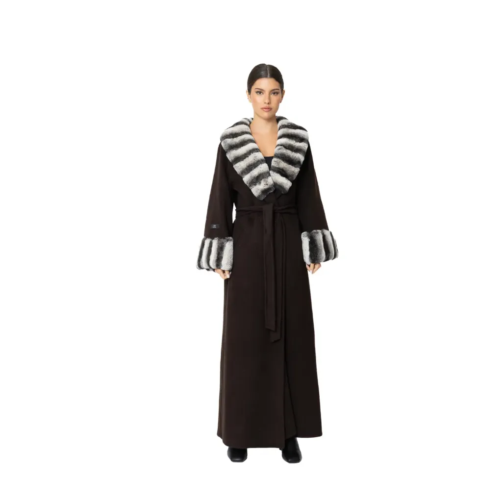 Cashmere with Wool and Rex Rabbit Fur 135cm
