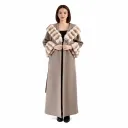 Cashmere with Wool and Rex Rabbit Fur Hood 135cm