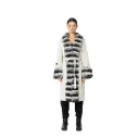 Cashmere with Wool and Rex Rabbit Fur - Straight Line Fur 100cm