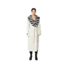 Cashmere with Wool and Rex Rabbit Fur Collar – 115cm