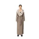 Cashmere with Wool and Rex Rabbit Fur Collar –  135cm