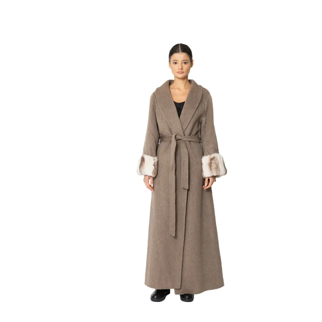 Cashmere with Wool and Rex Rabbit Fur Wrist B –  135cm