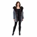 جاكيت مطري القلبه  فرو الثعلب والبطانه  فرو الارنب  الطول 80 cm