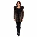 Raincoat Jacket With Fox and Rex Rabbit Fur 80cm