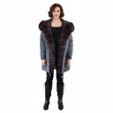 Raincoat Jacket With Fox and Rex Rabbit Fur 90cm