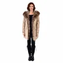Raincoat Jacket With Fox and Rex Rabbit Fur 90cm
