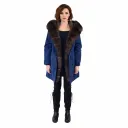 Raincoat Jacket With Fox and Rex Rabbit Fur 90cm