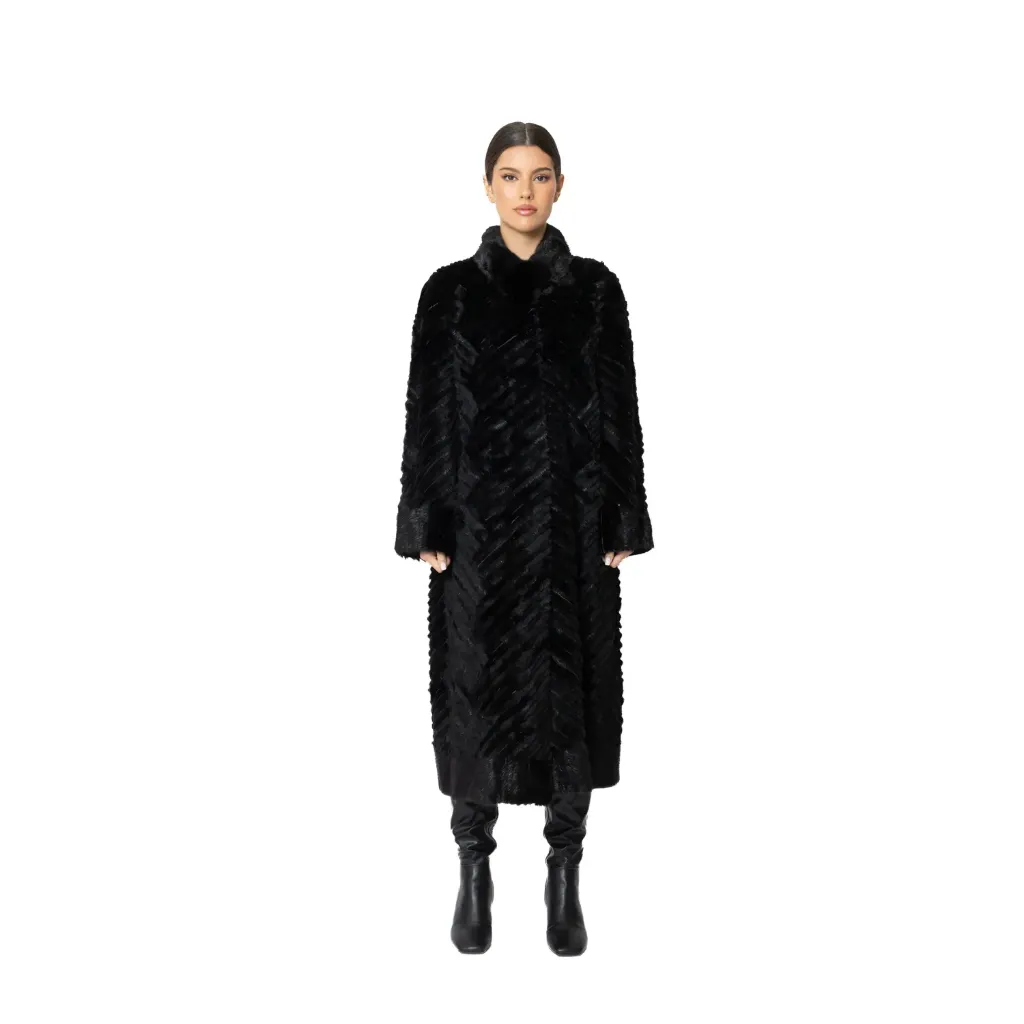 Jacket with Mink and Rex Rabbit Fur 110cm - 5477P