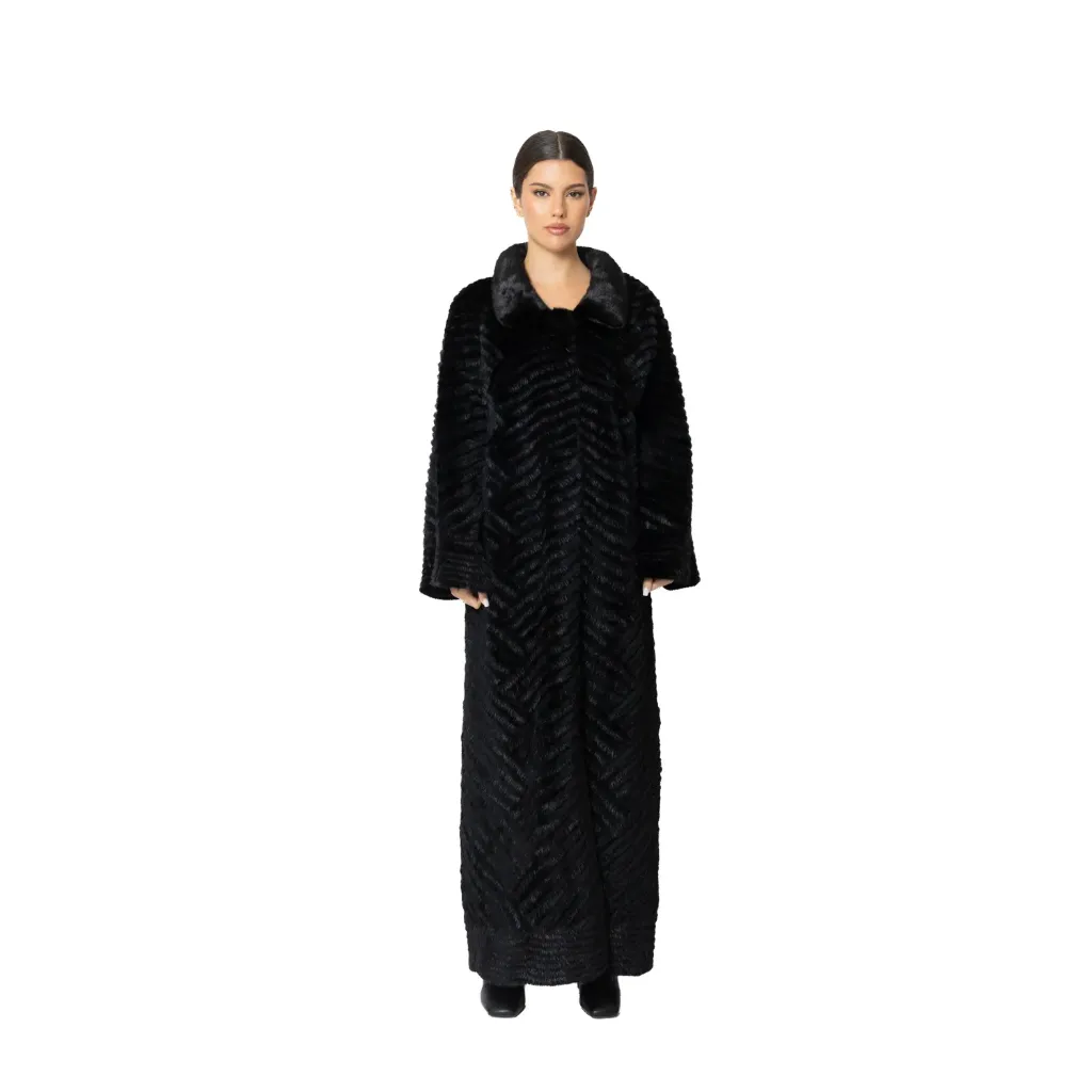 Jacket with Mink and Rex Rabbit Fur 135cm - TP1187-C