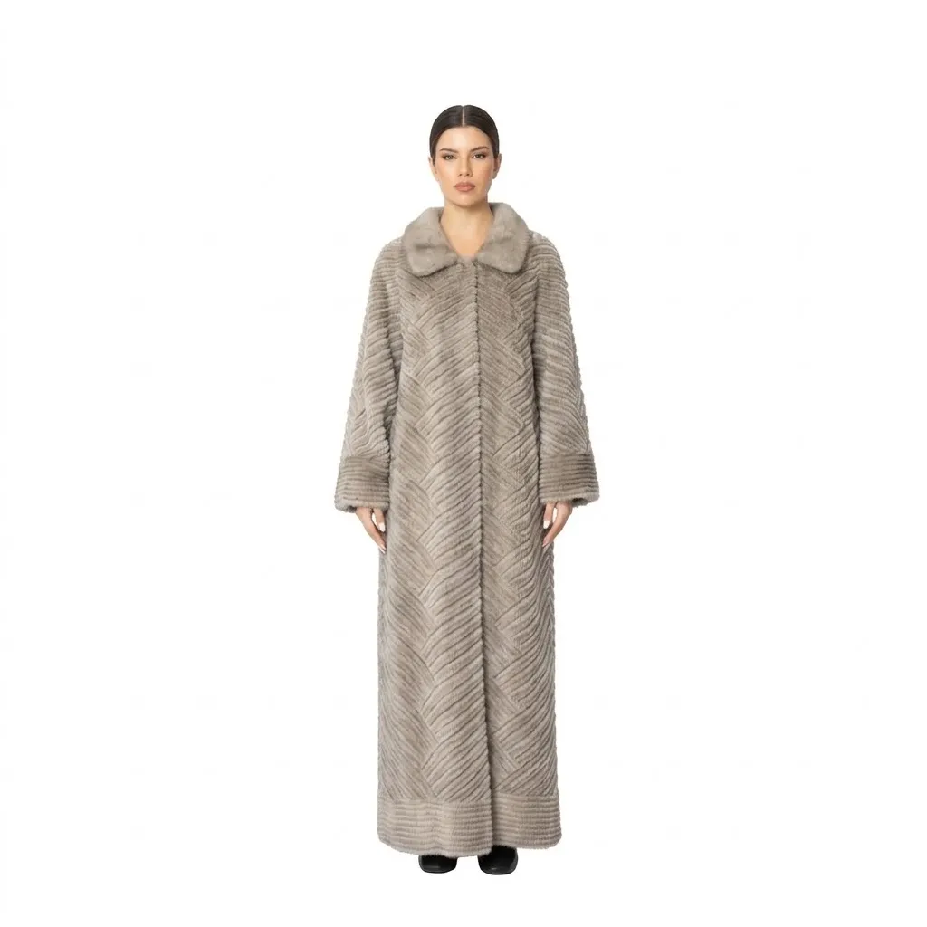 Jacket with Mink and Rex Rabbit Fur 135cm - TP1187-C