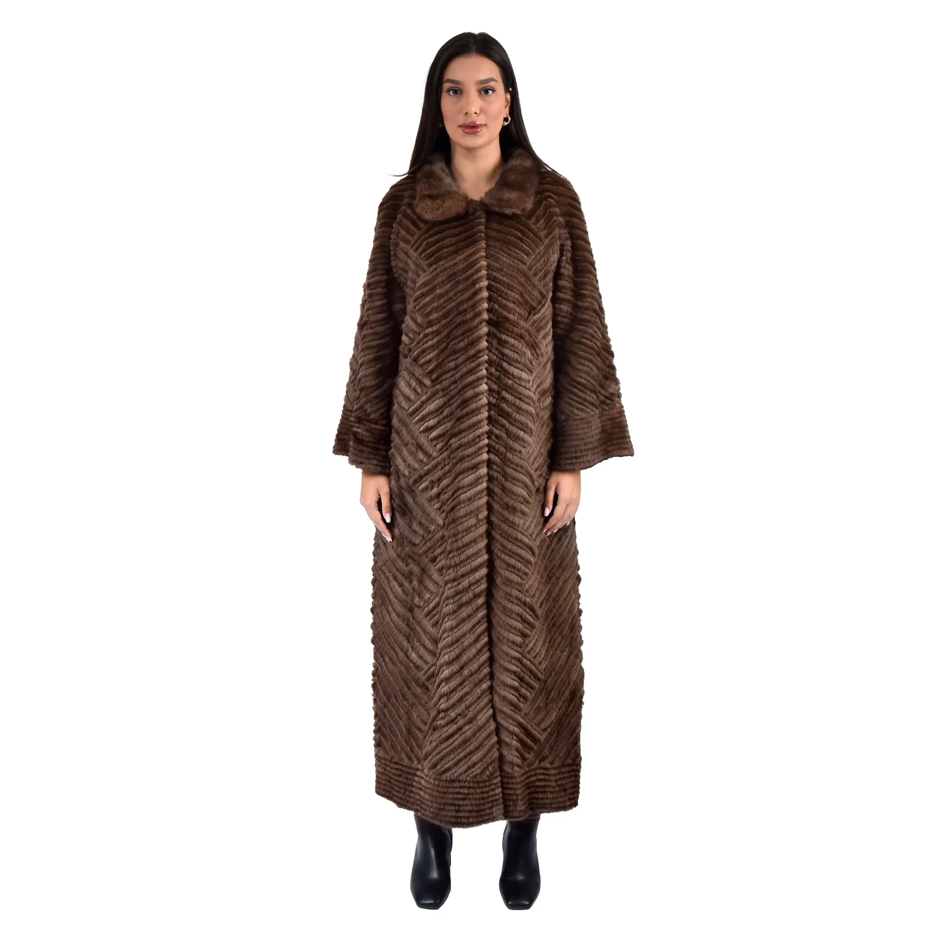 Jacket with Mink and Rex Rabbit Fur 135cm - TP1187-C