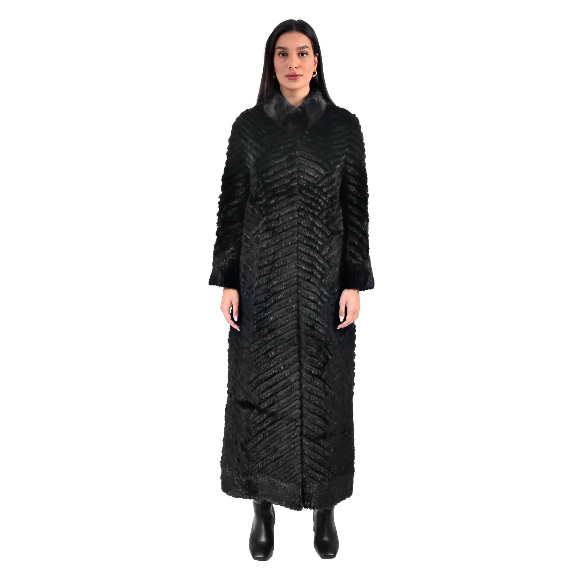 Jacket with Mink and Rex Rabbit Fur 135cm - 5477-M
