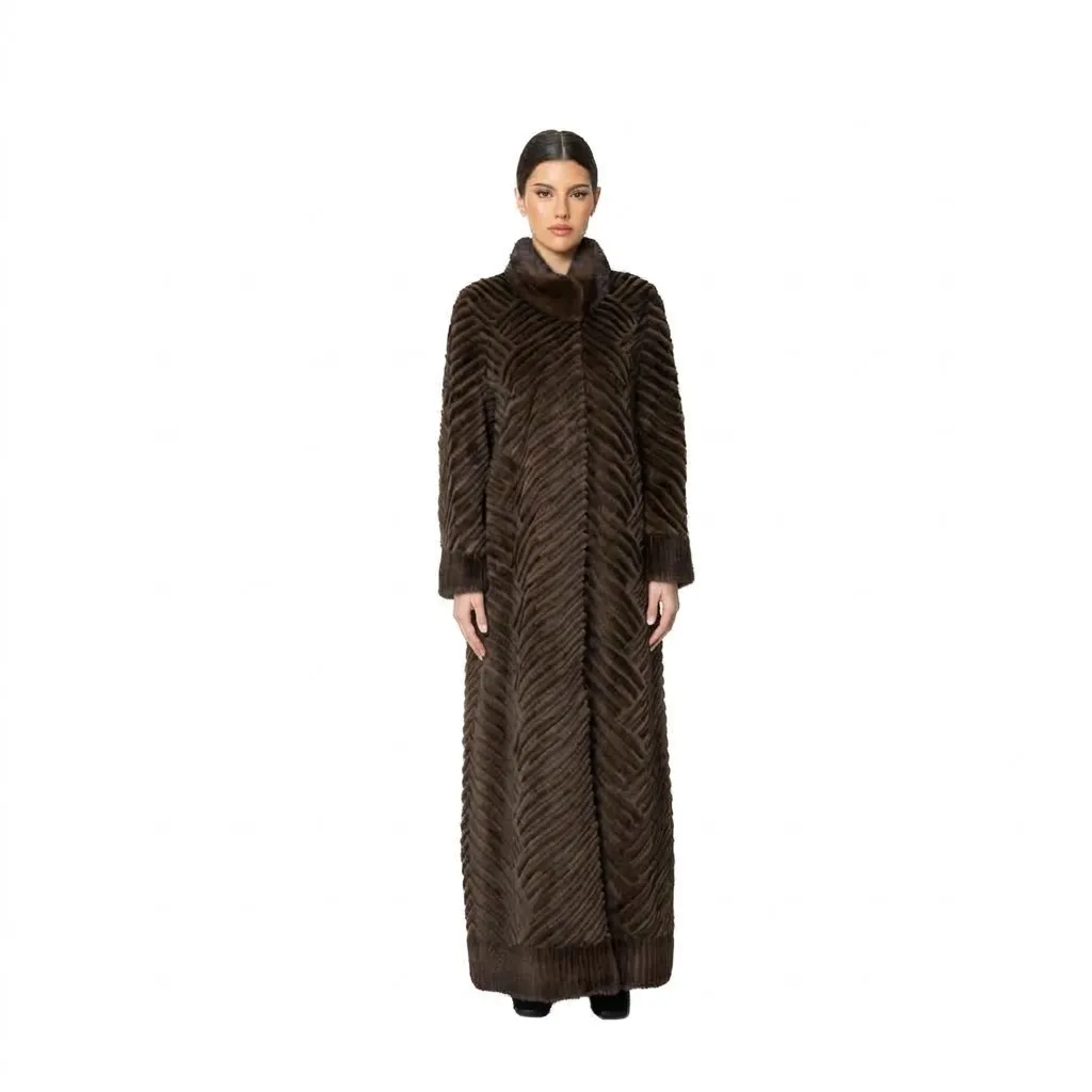 Jacket with Mink and Rex Rabbit Fur 135cm - 5477-M