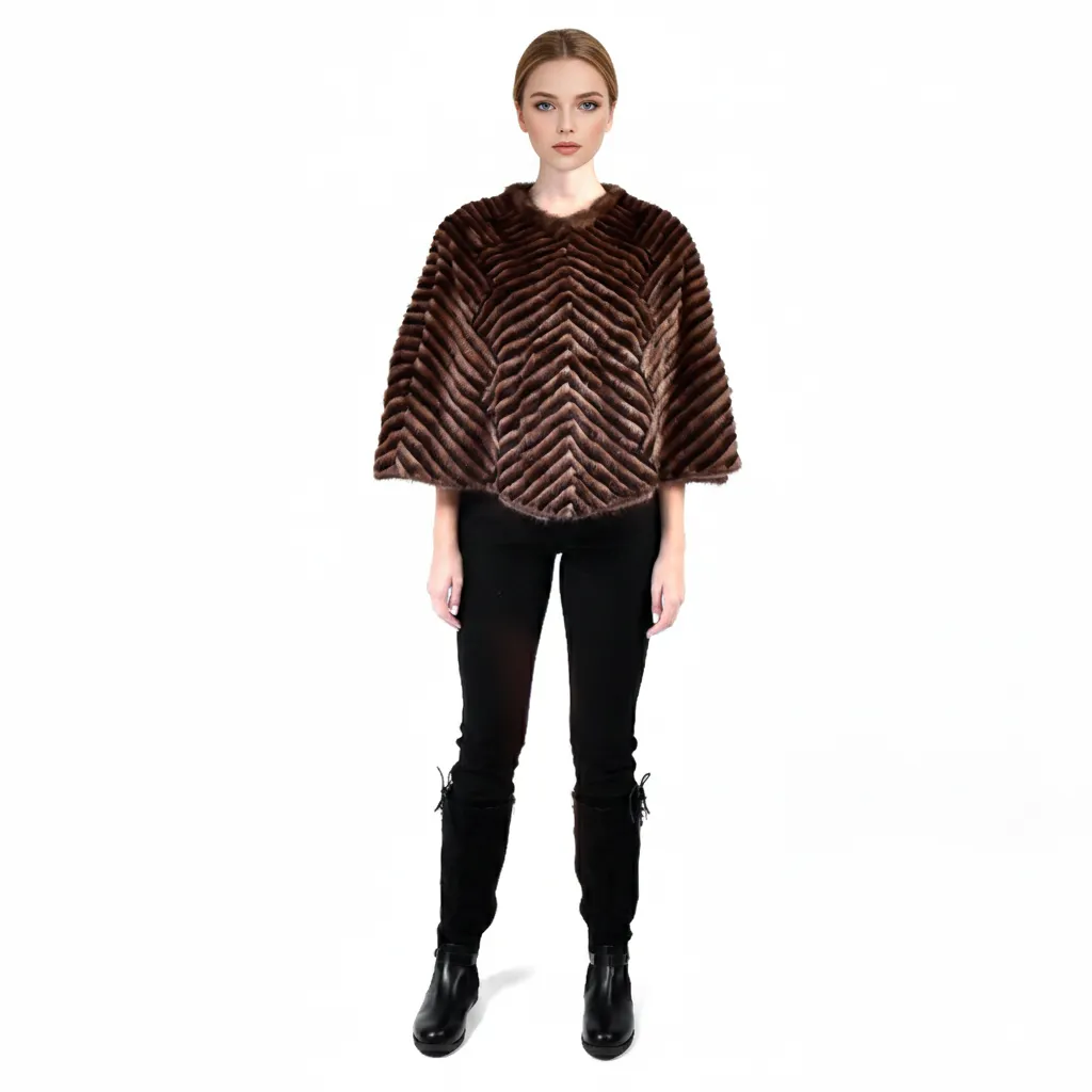 Queen Cape With Mink and Rex Rabbit Fur 55cm- 1-54B