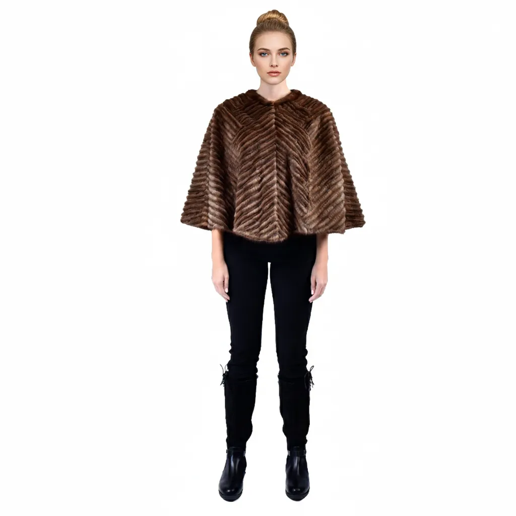 Queen Cape With Mink and Rex Rabbit Fur 55cm- 1-54B