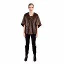 Long Front Cape With Mink and Rex Rabbit Fur 52cm- 1-52B