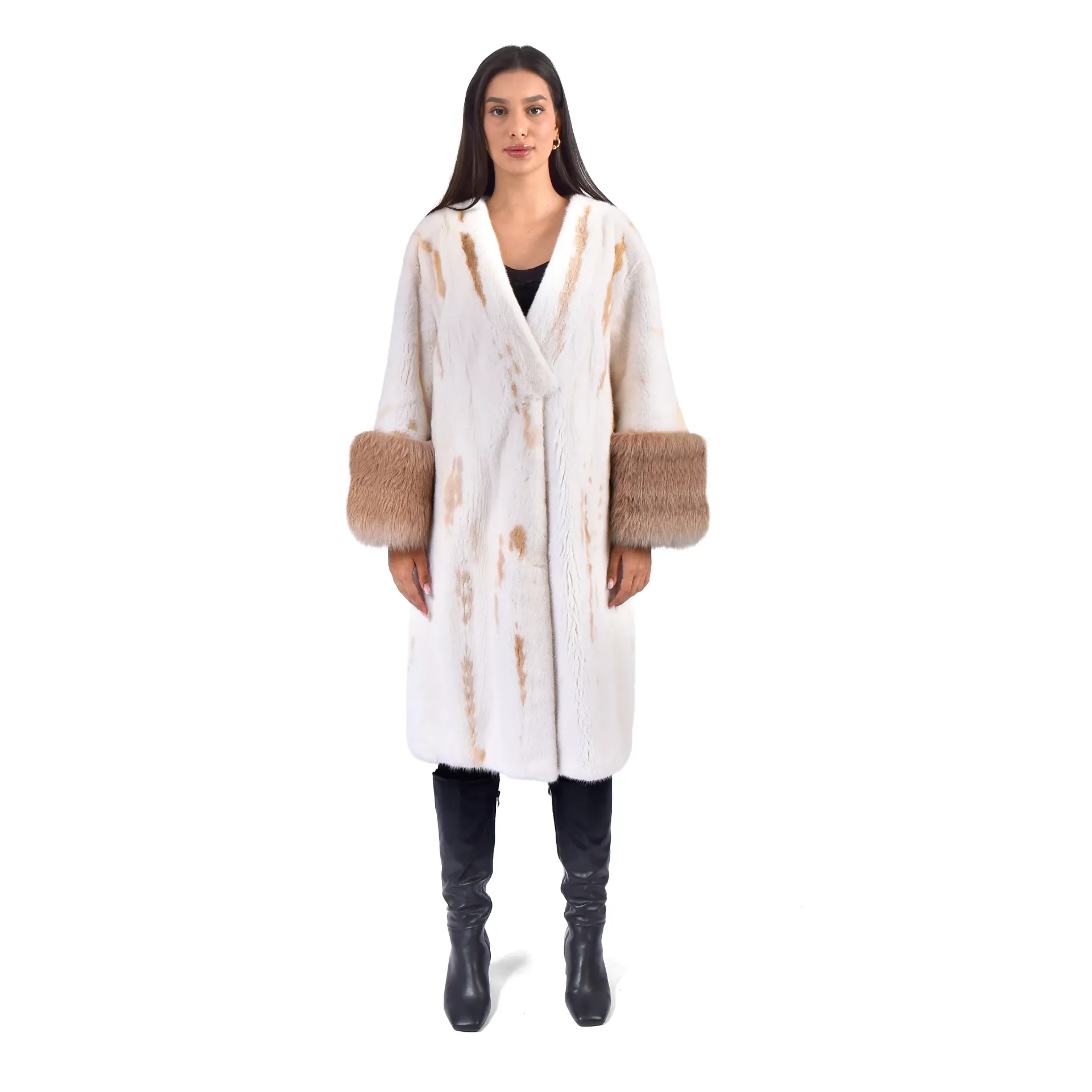 [700280] Mink With Fox Fur 105cm