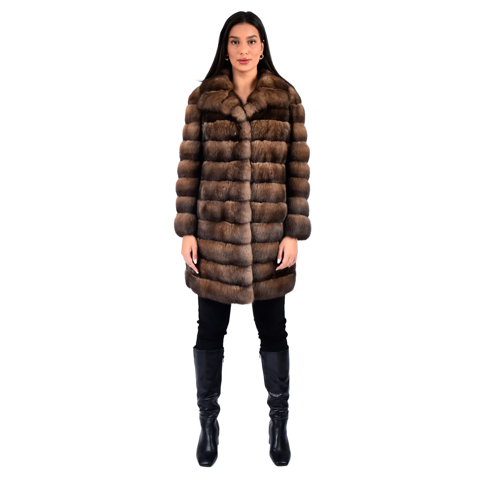 Jacket With Sable Fur - 85 cm