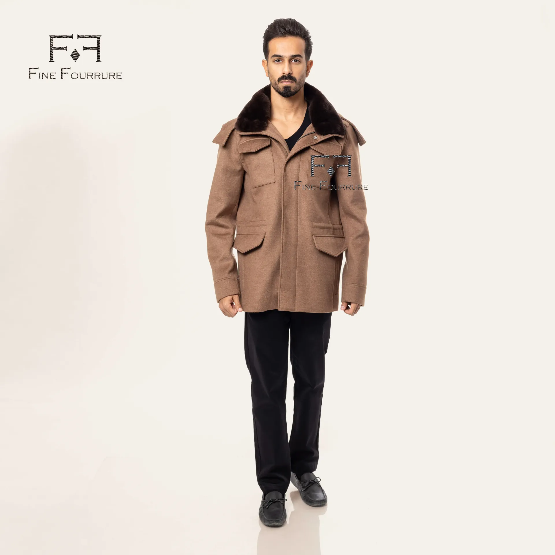 Fabric Jacket  With Cotton  Lining, Rex Rabbit And Hood - 0106