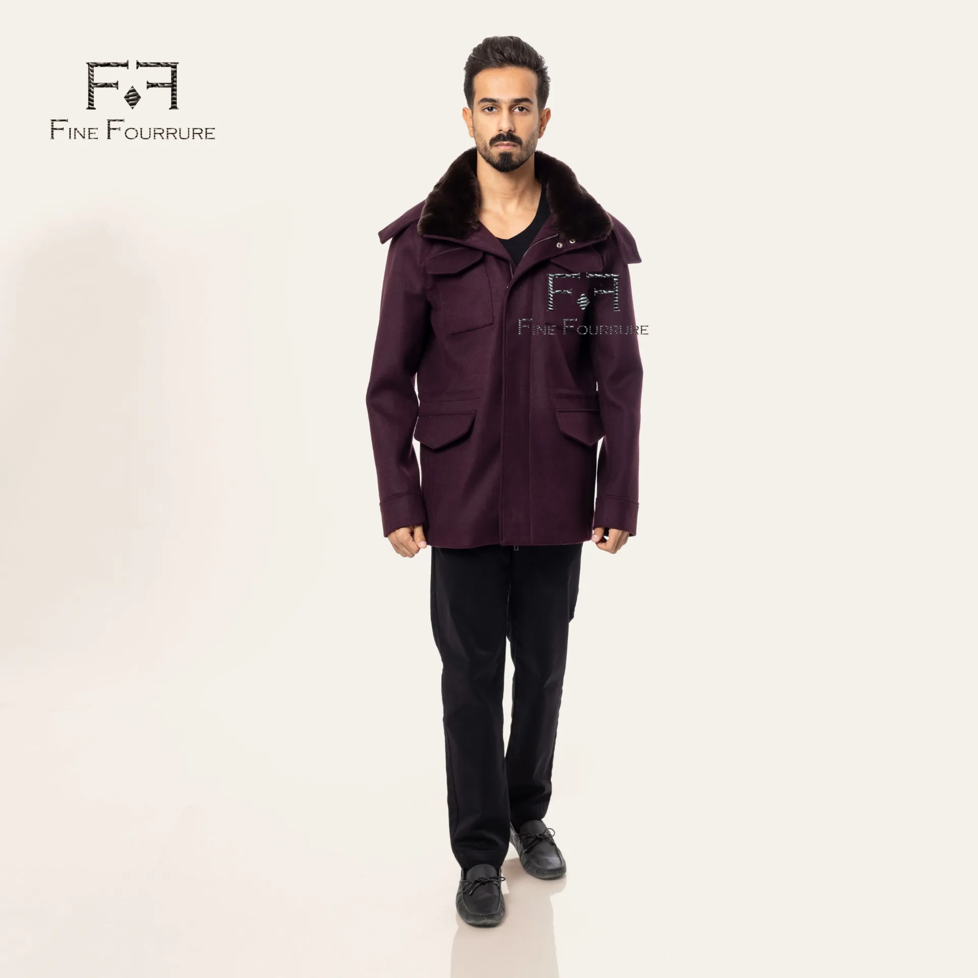 Fabric Jacket  With Cotton  Lining, Rex Rabbit And Hood - 0106