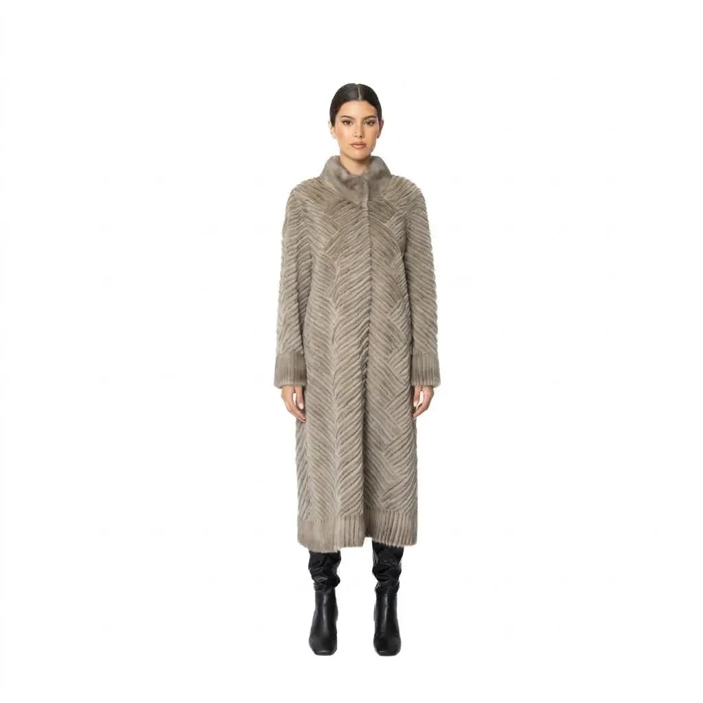 Jacket with Mink and Rex Rabbit Fur 110cm - 5477P