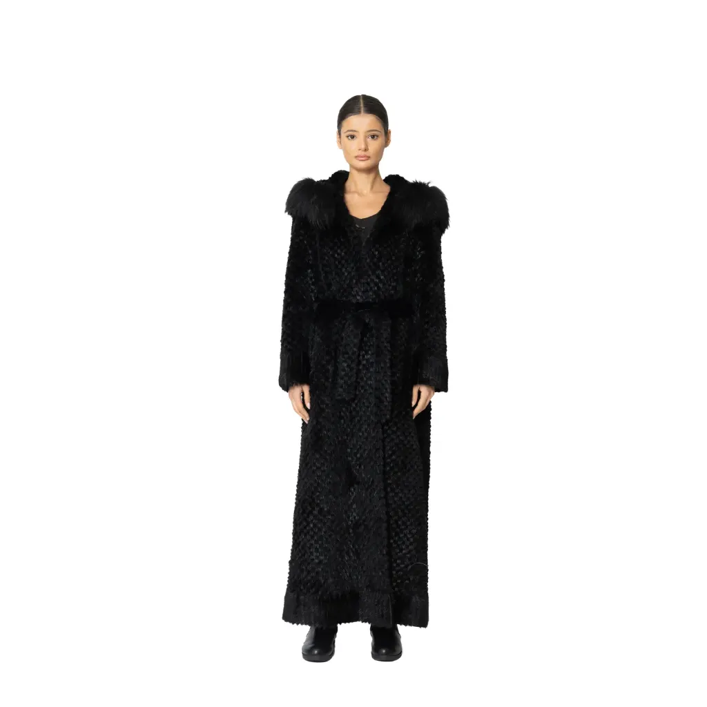 Jacket Hood with Mink, Fox and Rex Rabbit Fur 135cm - 5477-C