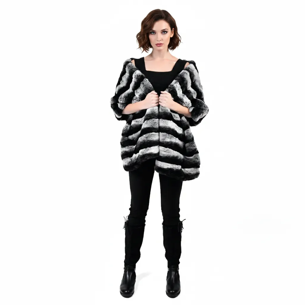 [8001606] Rex Rabbit - Scarf 45 cm - 180 cm (BLACK REX)