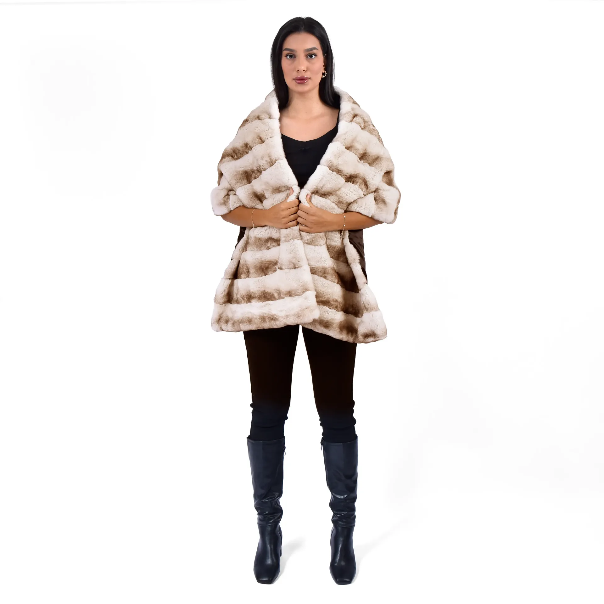 سكارف فرو الارنب ( ركس ربت ) استايل الشنشلا المقاسcm 45*cm 180