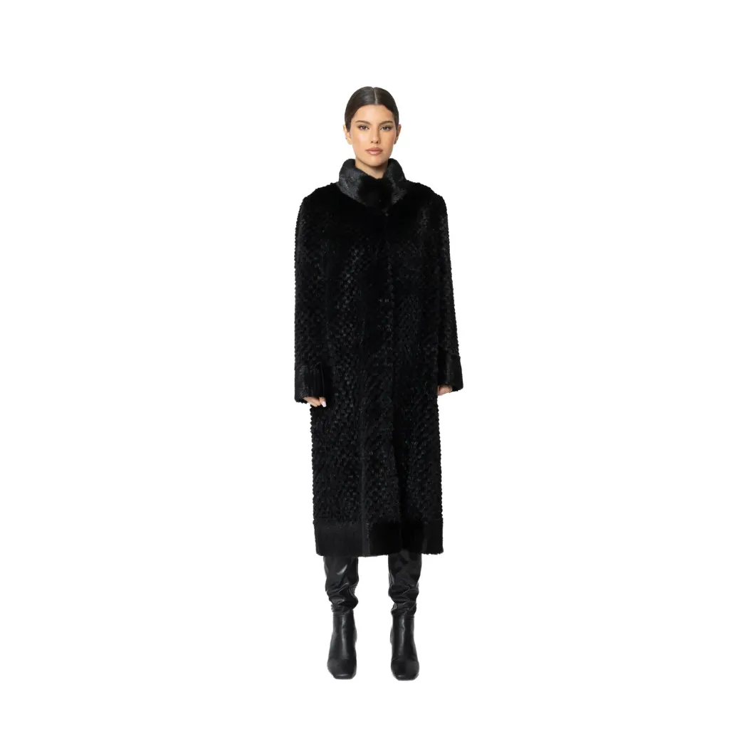 Jacket with Mink and Rex Rabbit Fur 110cm - 5477N