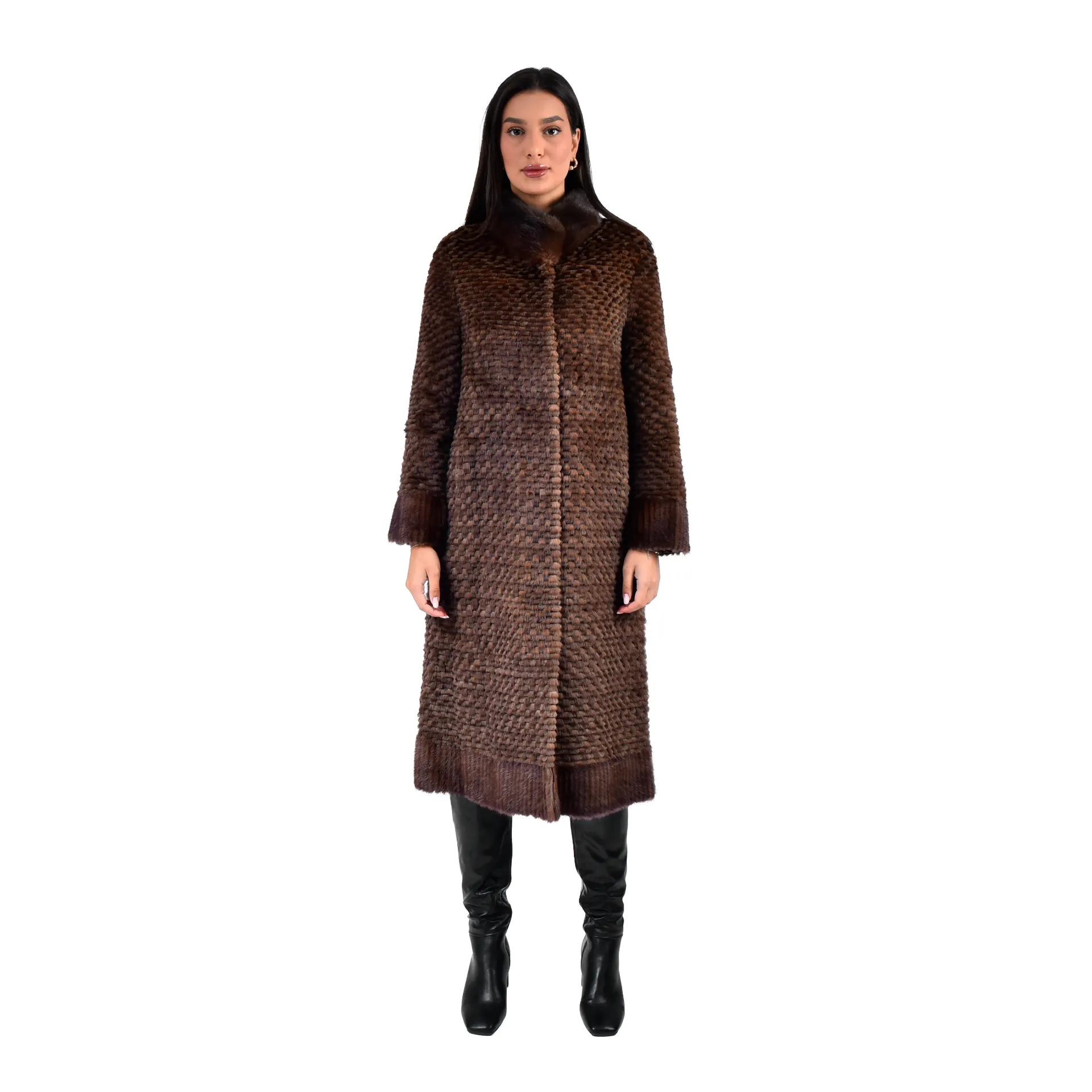Jacket with Mink and Rex Rabbit Fur 110cm - 5477N