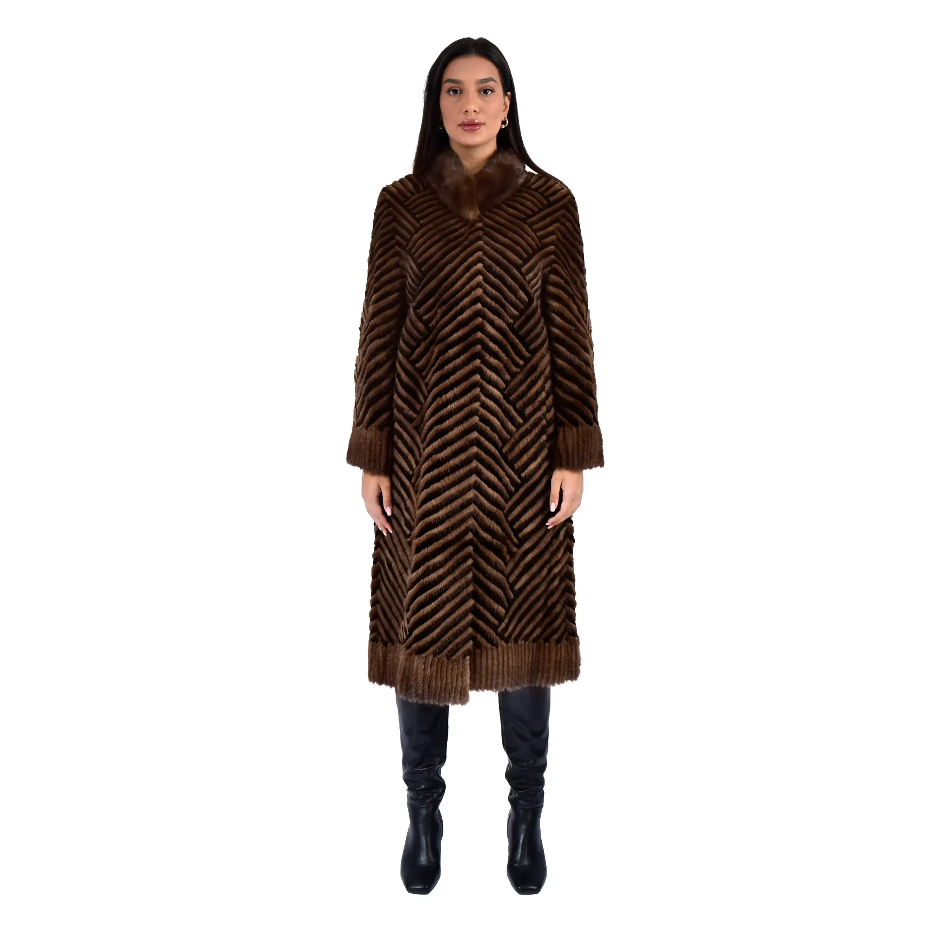 Jacket with Mink and Rex Rabbit Fur 110cm - 5477P