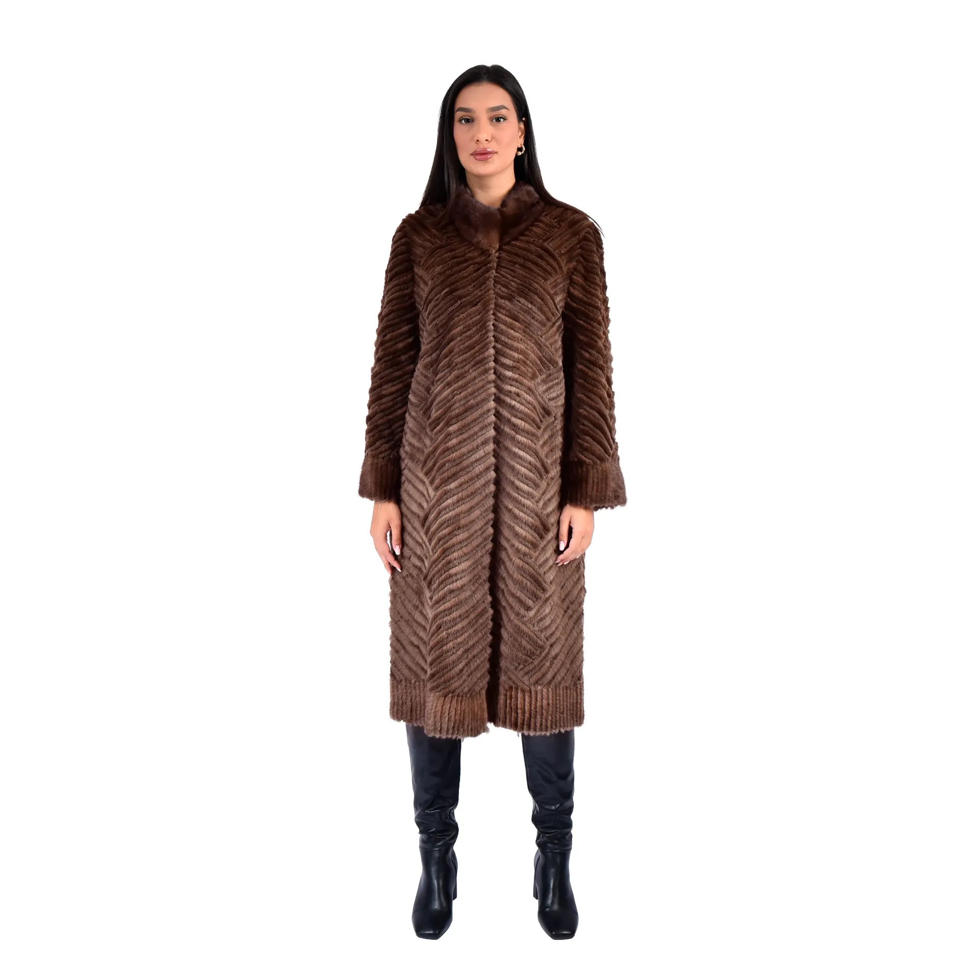 Jacket with Mink and Rex Rabbit Fur 110cm - 5477P