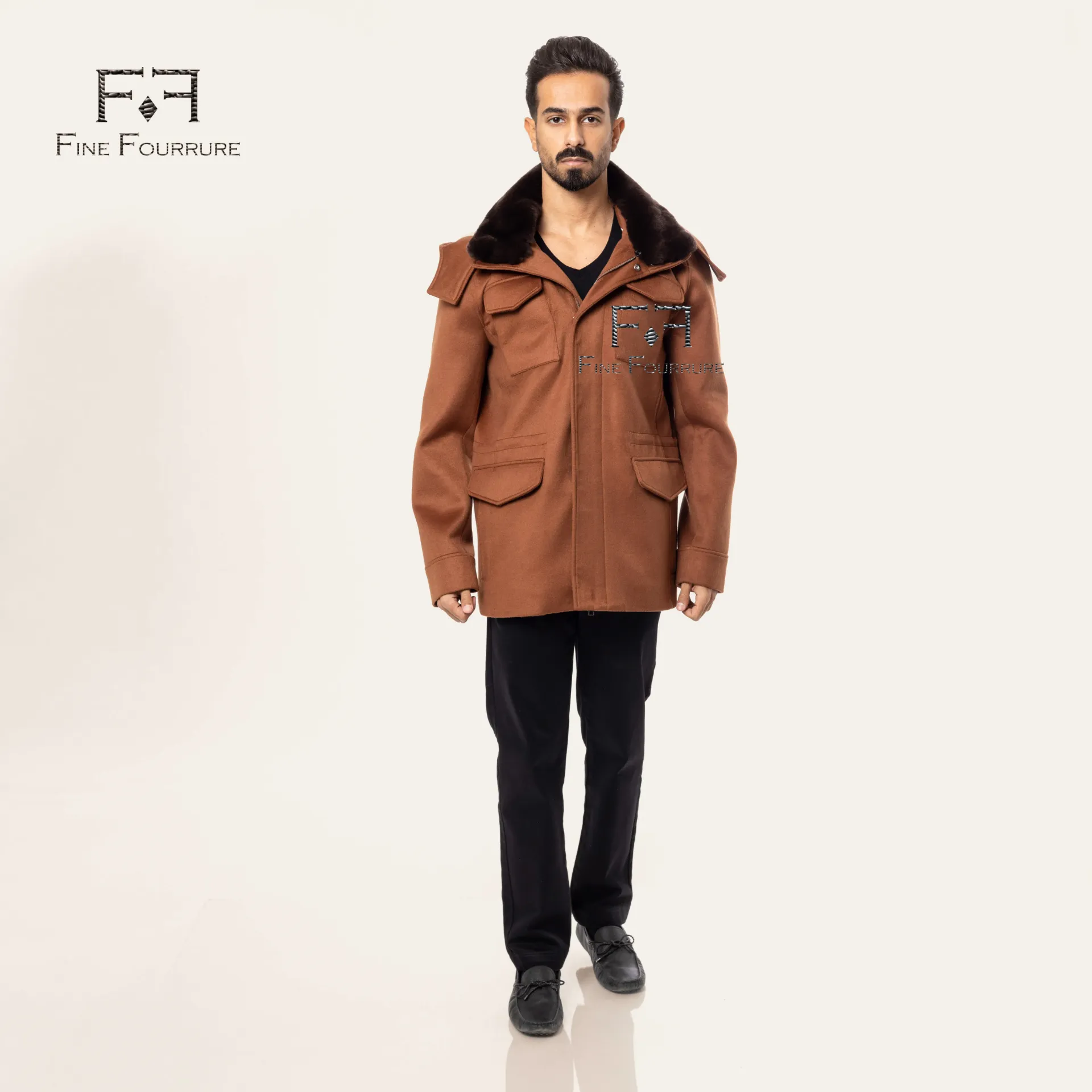 Fabric Jacket  With Cotton  Lining, Rex Rabbit And Hood - 0106