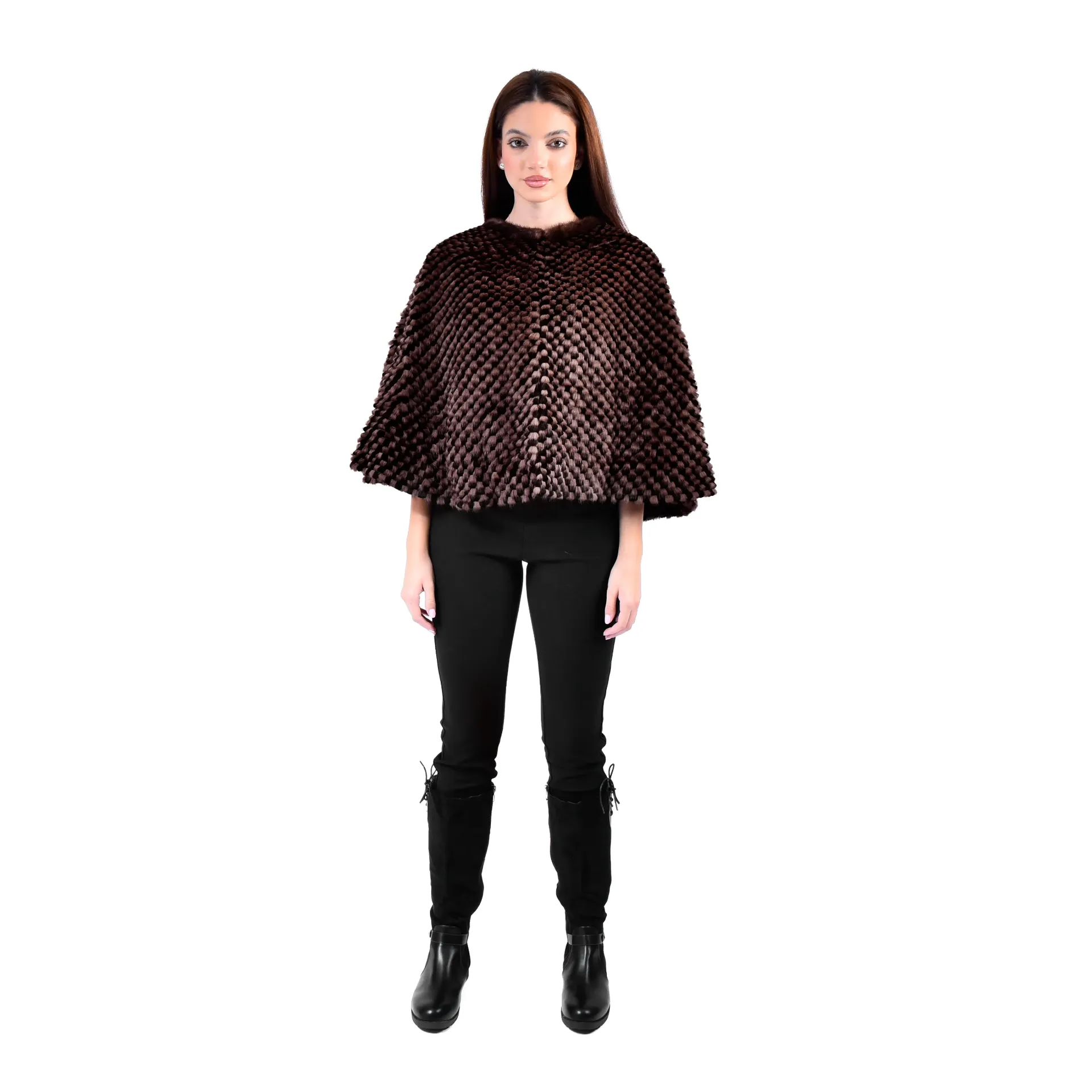 Queen Cape With Mink and Rex Rabbit Fur 55cm- 1-54