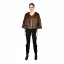 Stole Cape With Mink and Rex Rabbit Fur 55cm- 1-53B