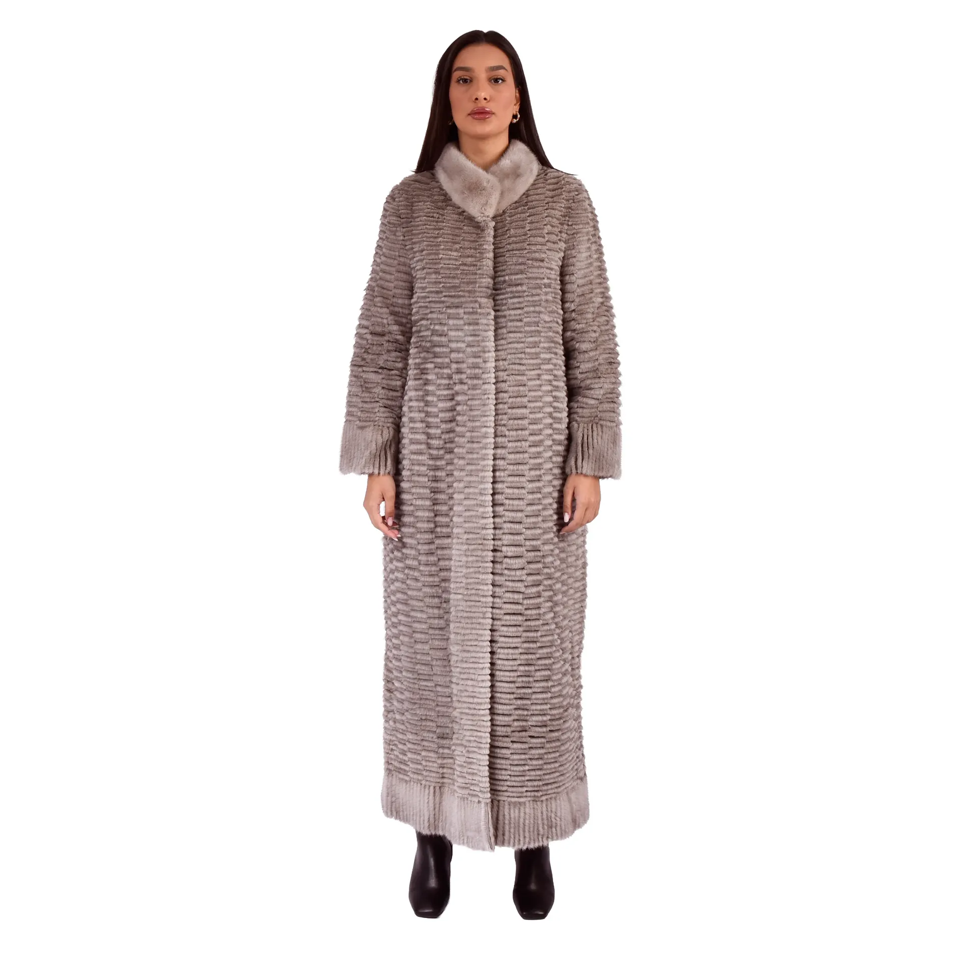 Jacket with Mink and Rex Rabbit Fur 135cm - 5477-L