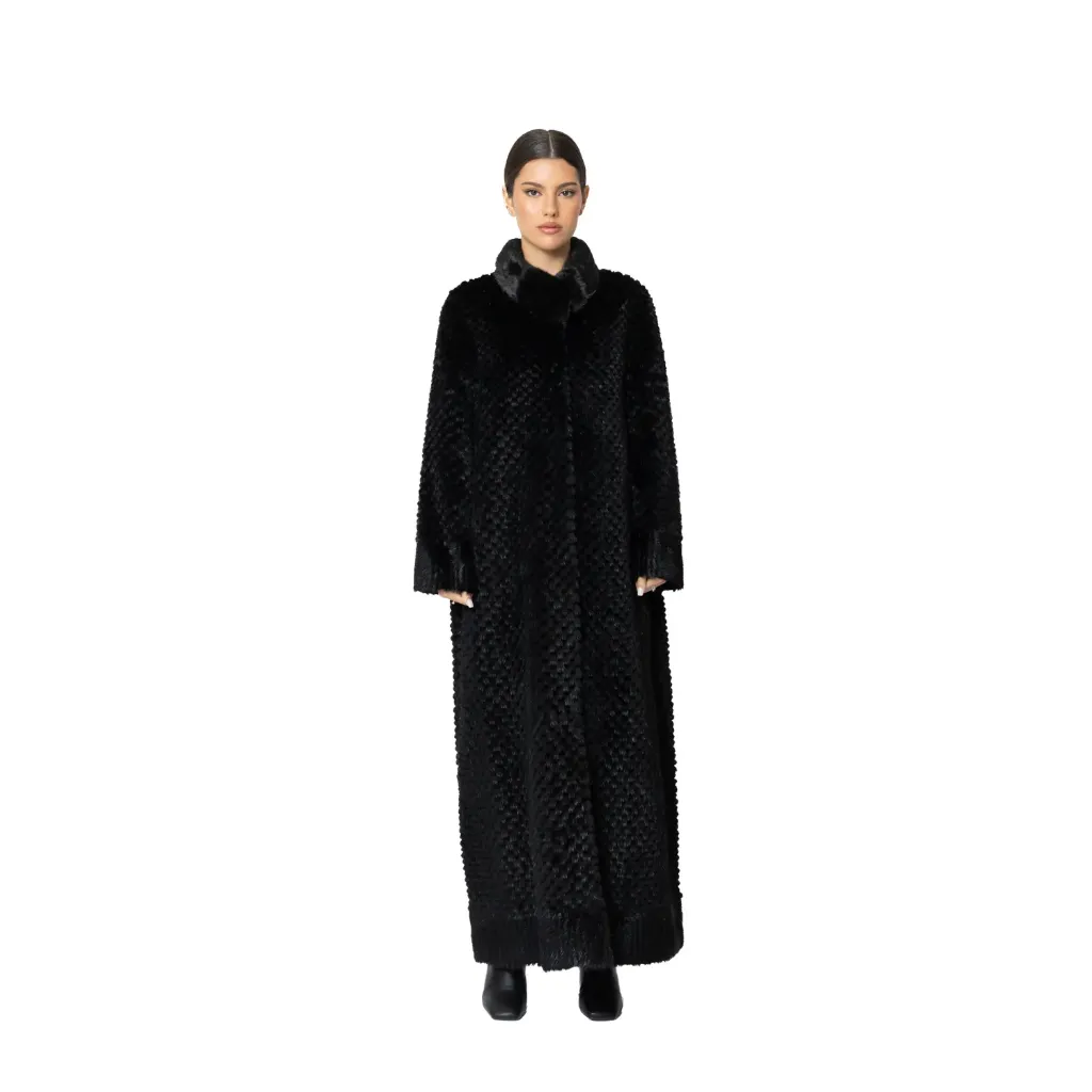 Jacket with Mink and Rex Rabbit Fur 135cm - 5477-K