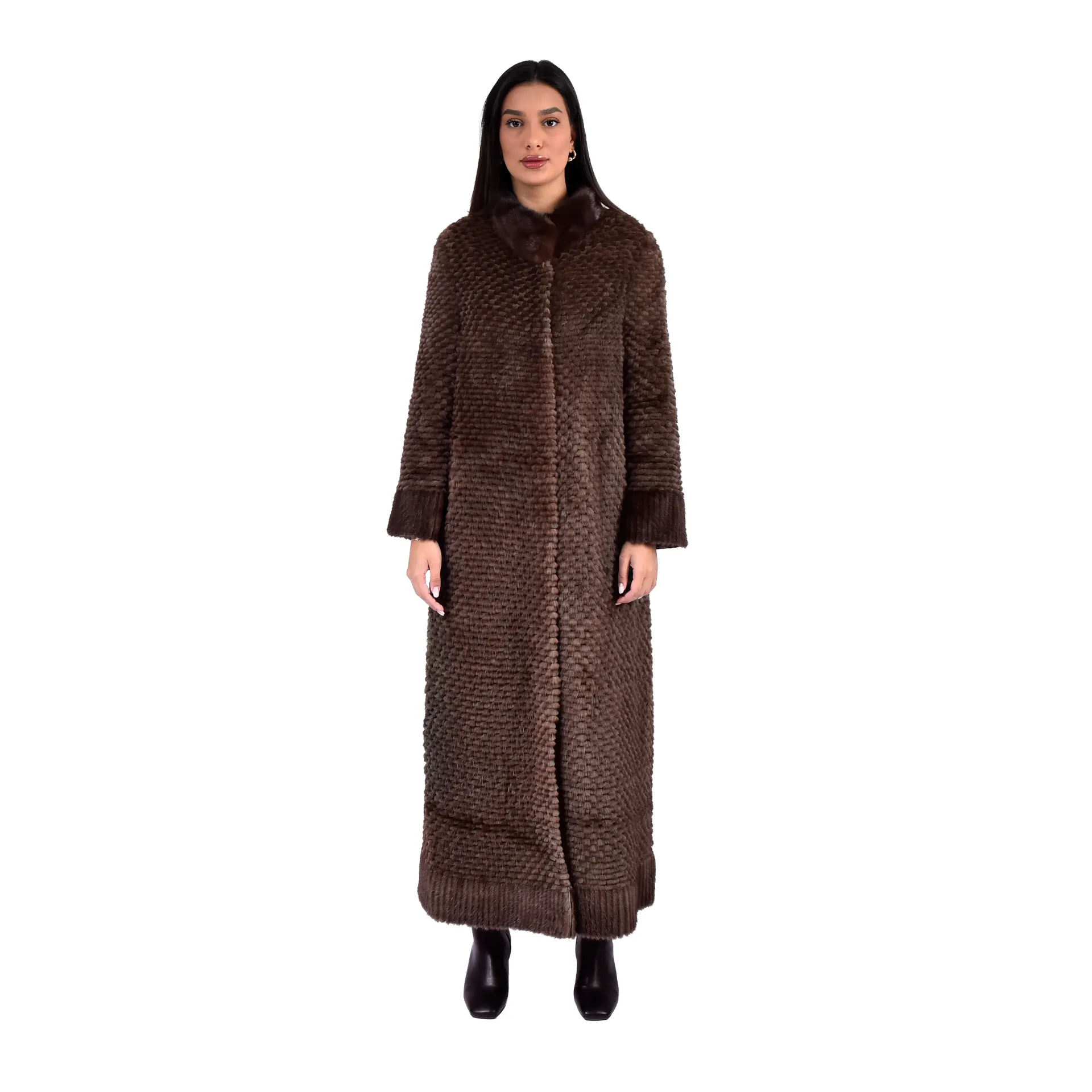 Jacket with Mink and Rex Rabbit Fur 135cm - 5477-K
