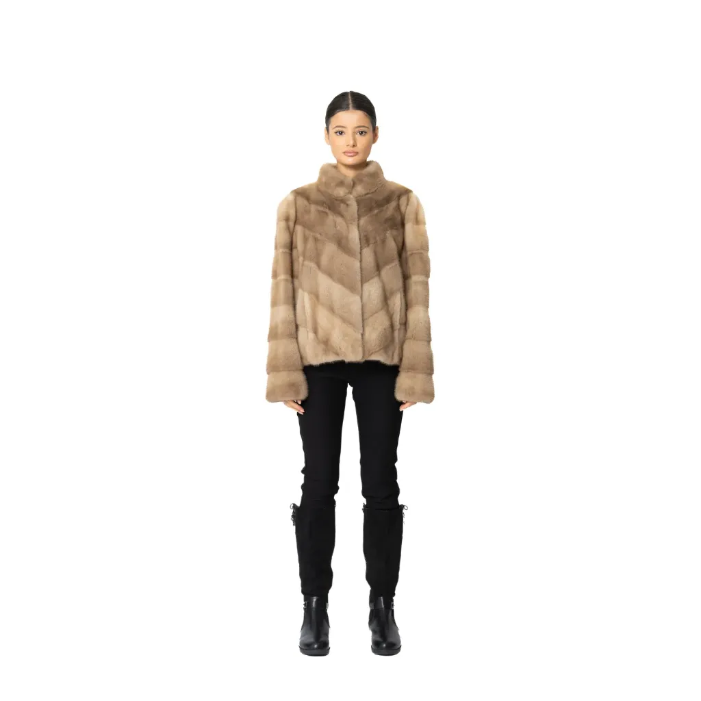 Jacket With Mink Fur 55cm