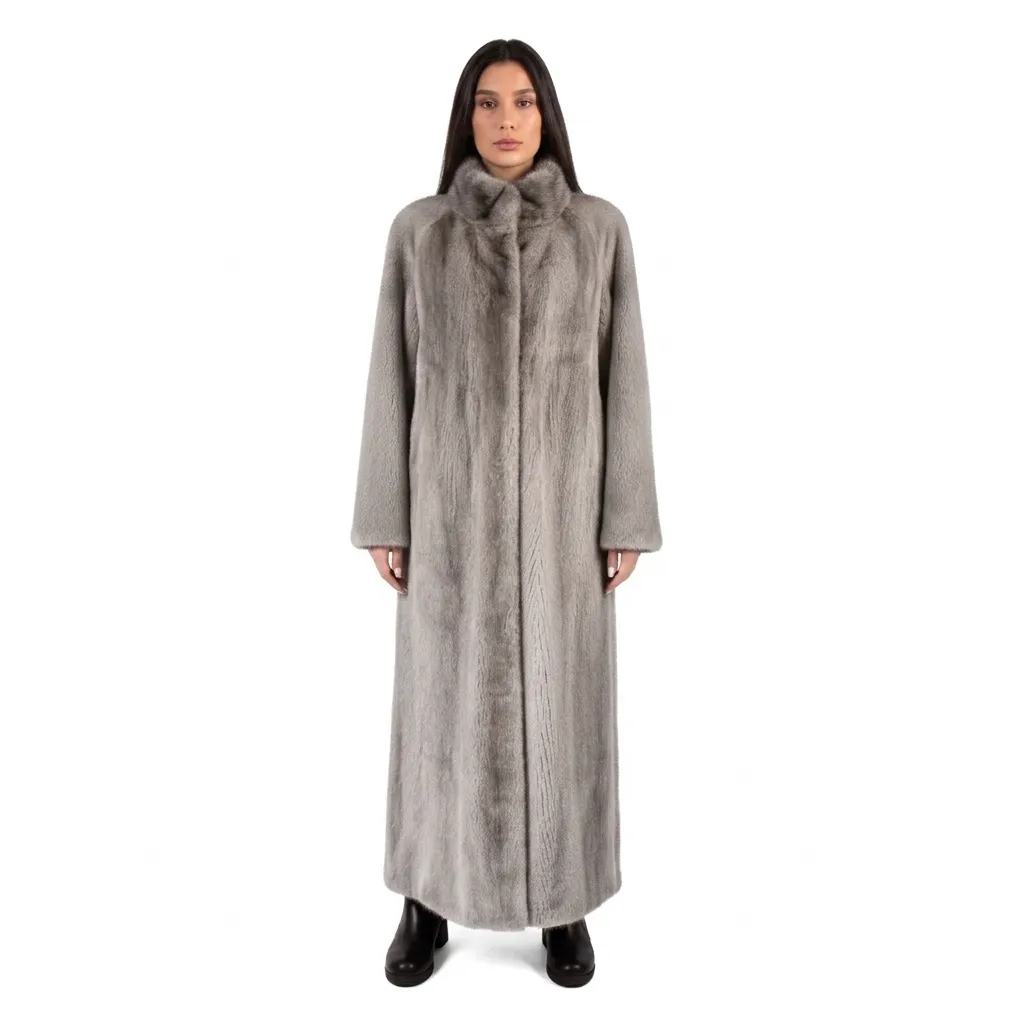Jacket With Mink Fur -  Straight Line - 135cm