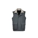 Fabric Vest With Cotton Lining And Fur Rex Rabbit With High Neck - 004