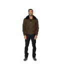 Fabric Jacket With Cotton Lining and High Neck With Rex Rabbit  - 023
