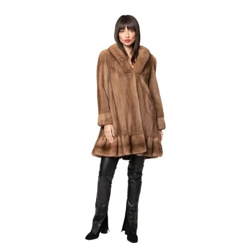 [700154] Clossia With Mink Fur 90cm - A (COFFEE MINK, M)