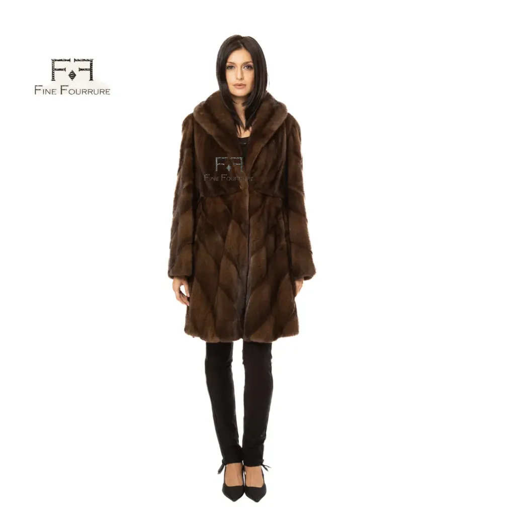 جاكيت فرو المنك الكندي الطول 90cm