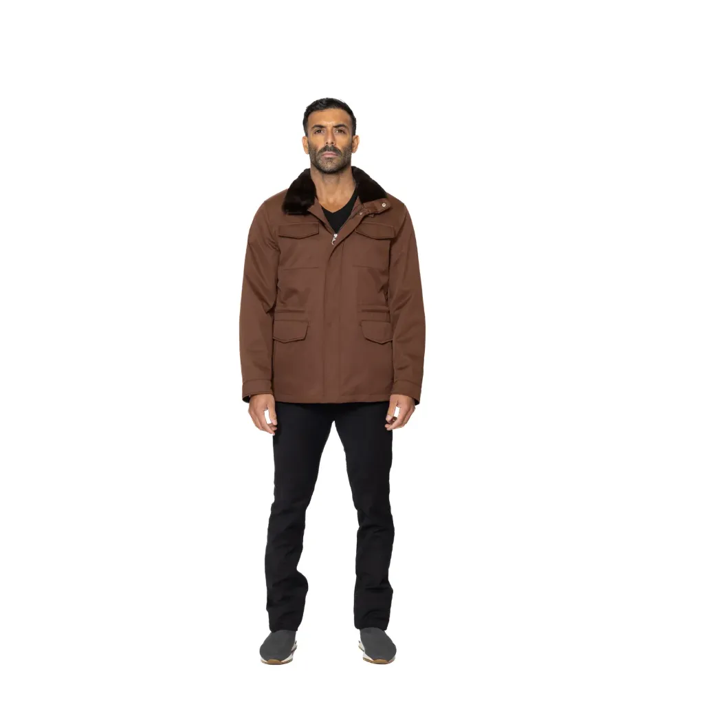 Raincoat Jacket With Rex Rabbit Fur Lining - 0012