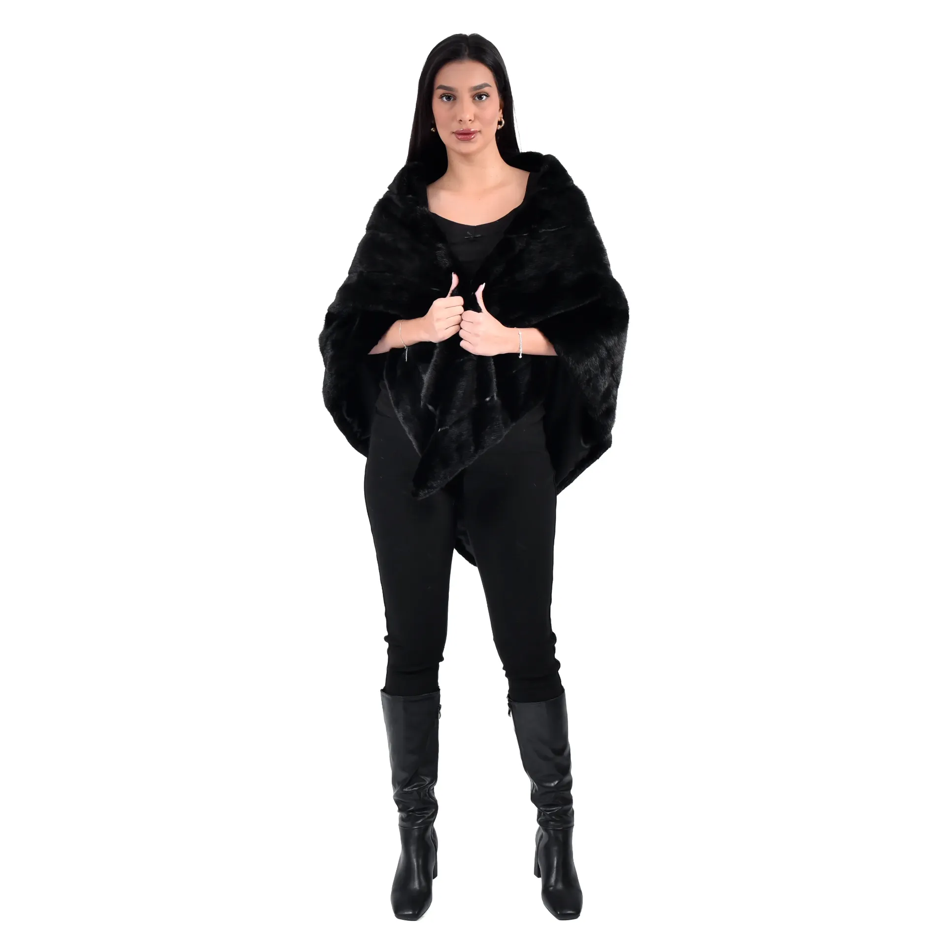 Triangle Cape With Mink Fur