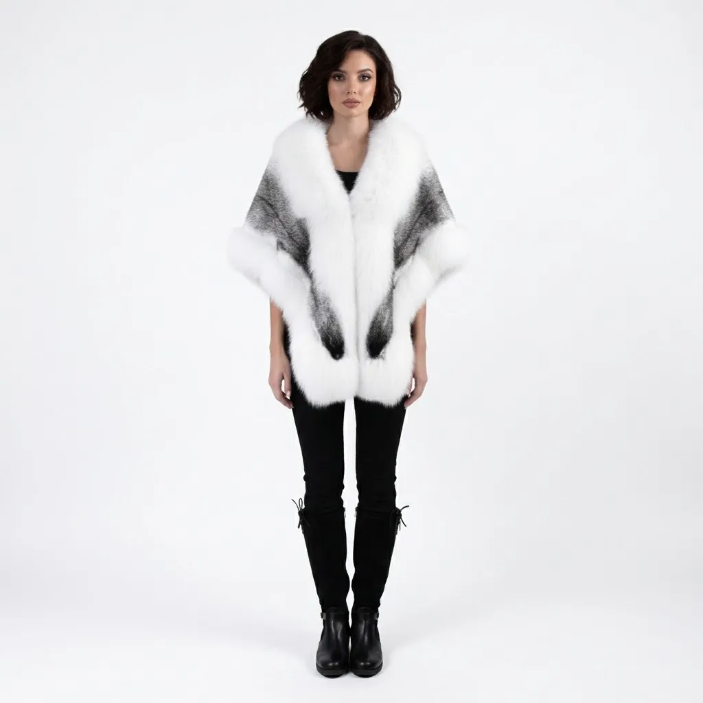 Mink Cape With Fox Fur